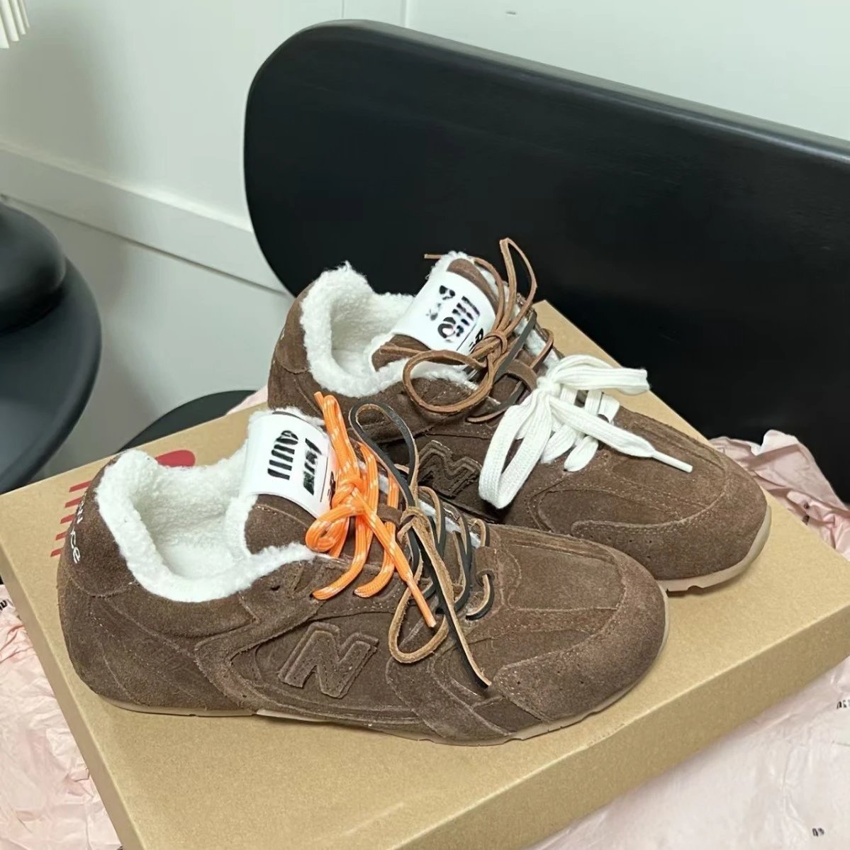 Miu Sneakers 530 SL Shearling-Lined image 3