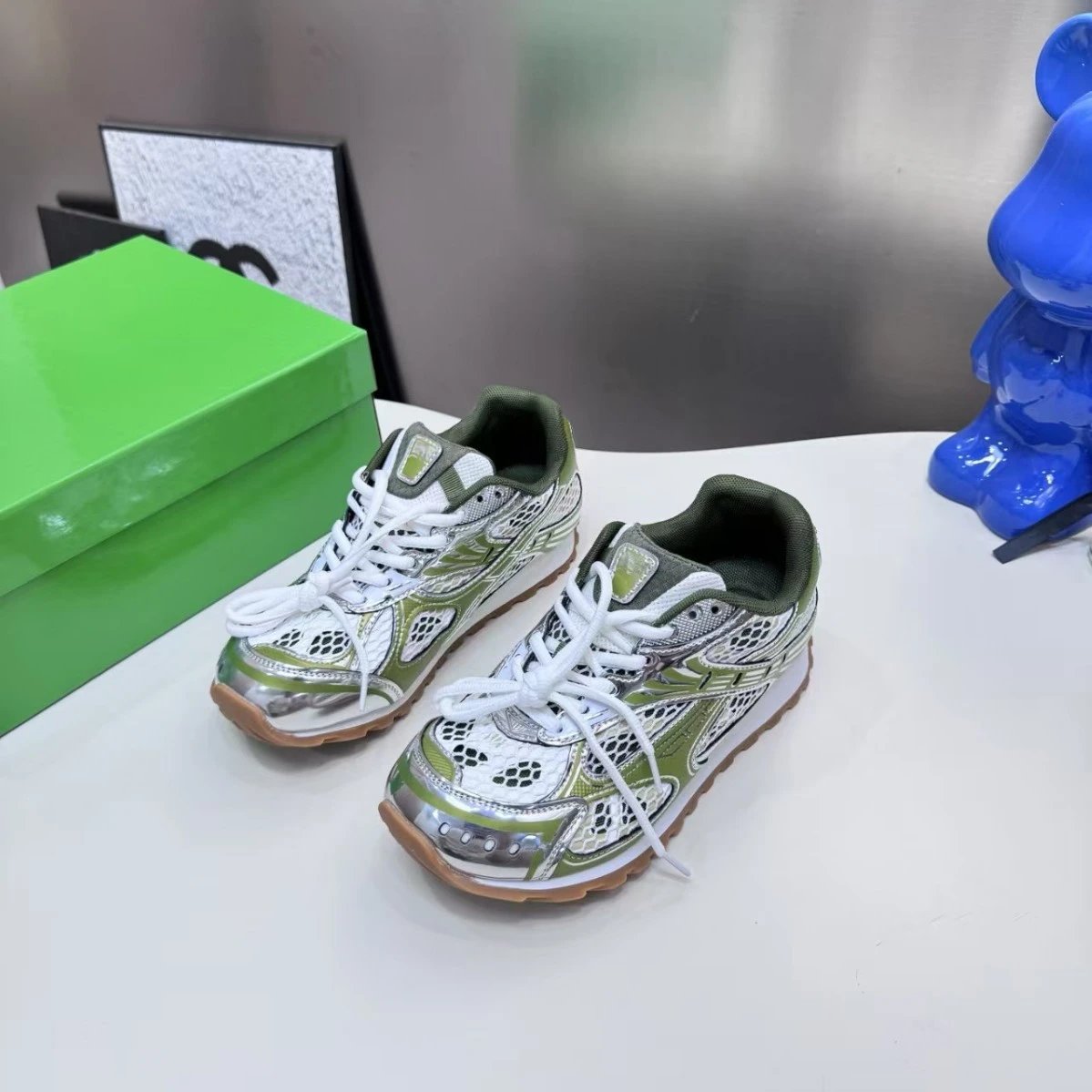 Unbranded Sneakers Metallic mesh lace-up image 3