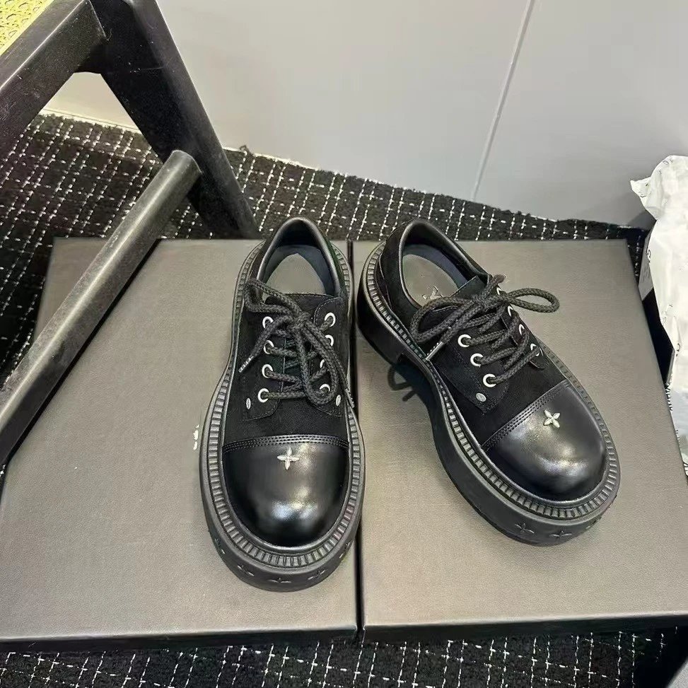 Off-White x Louis Vuitton Monogram Platform Sneakers Black and White - 2