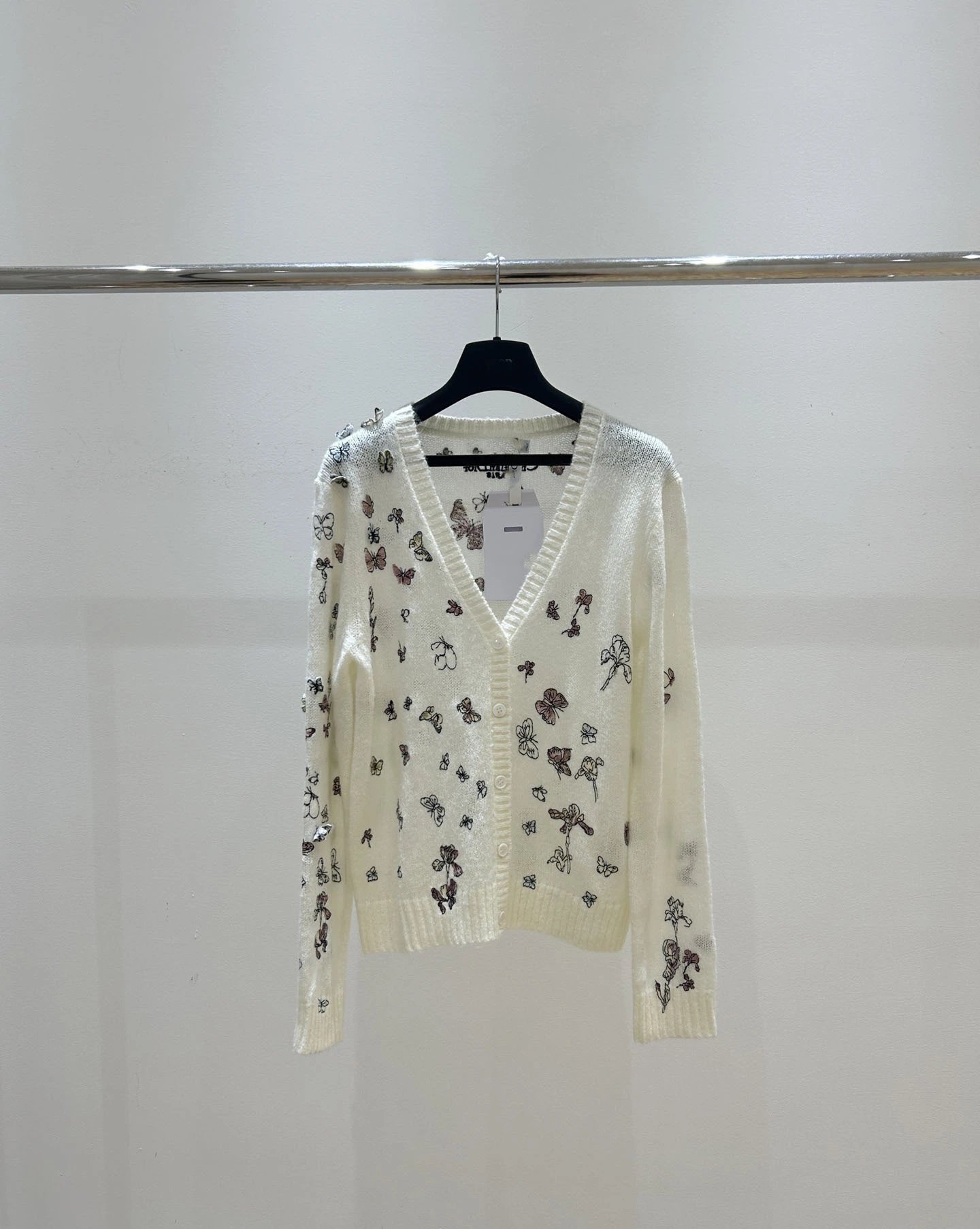 Dior Butterfly-Print Knit Vest Top White - 6