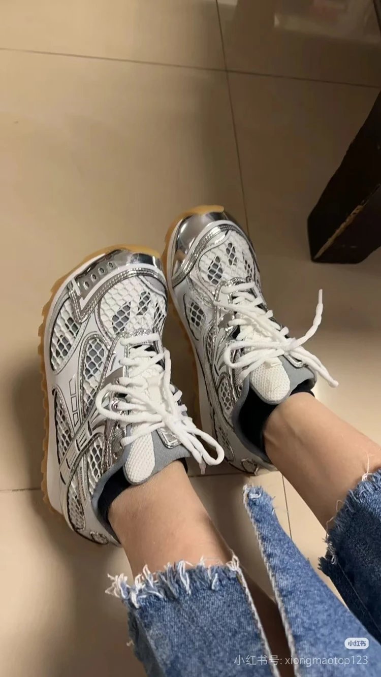 Asics Gel-Lyte III Silver Mesh Yellow Sole Sneakers - 6