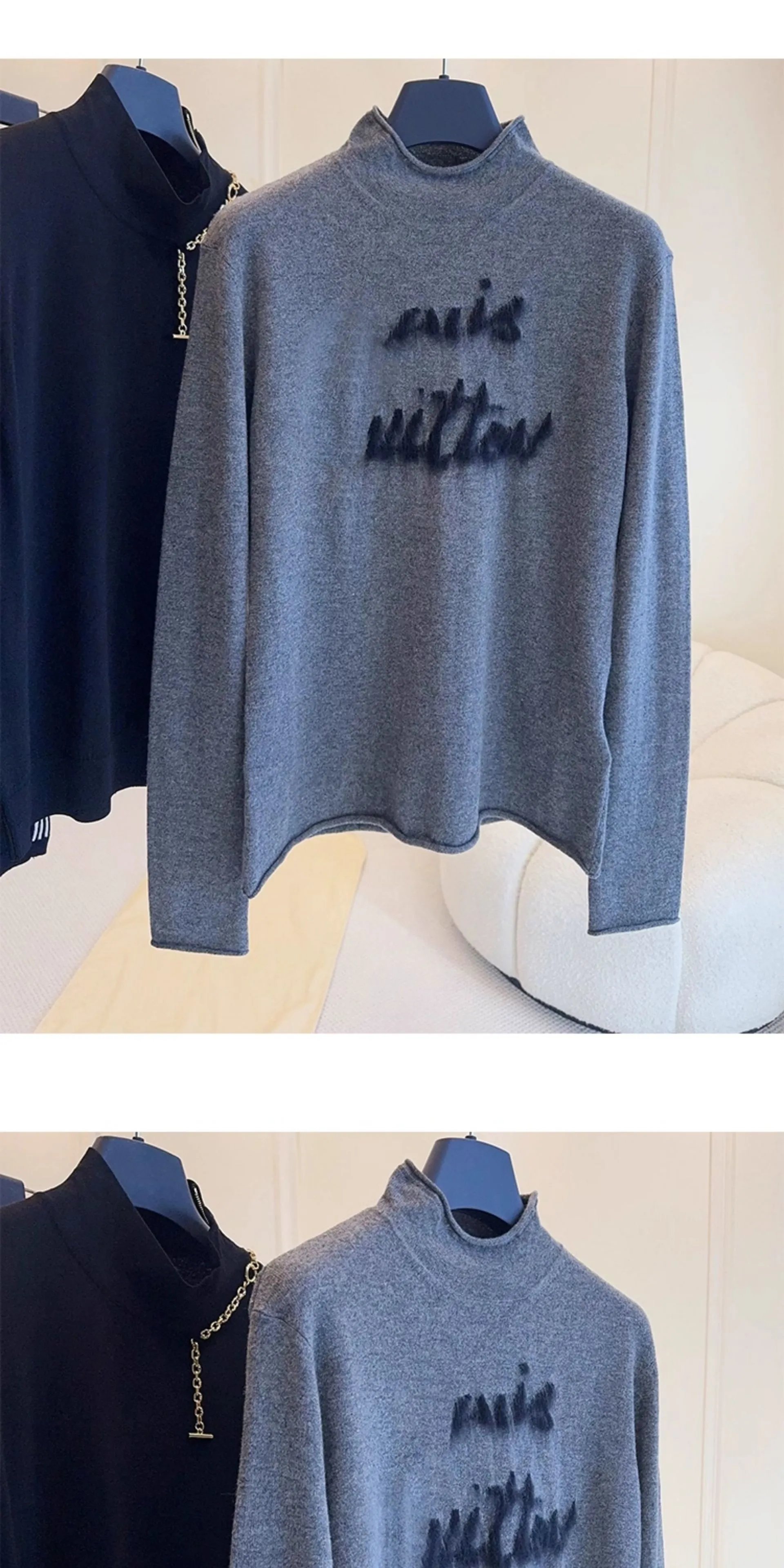 Louis Vuitton Monogram Script Knit Sweater Gray - 2