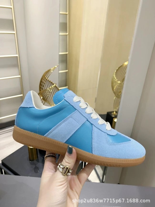 Maison Margiela Replica Sneakers Brown and Black Suede Leather Sneakers - 25