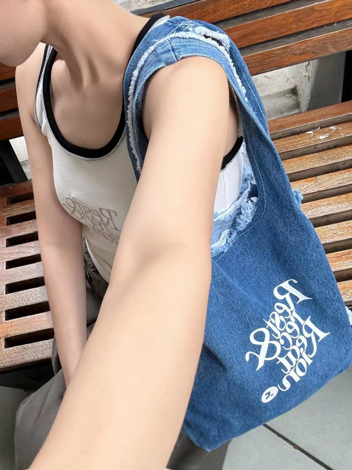 Rest & Recreation Denim Tote Bag Navy - 15