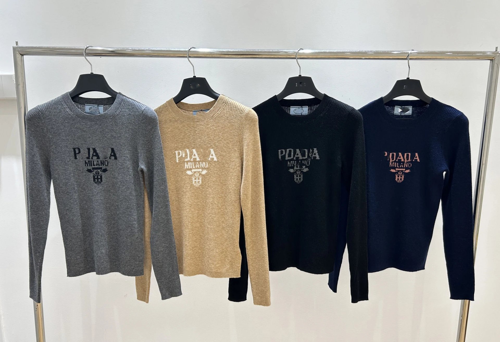 Prada Milano Logo Knit Sweater Black - 6