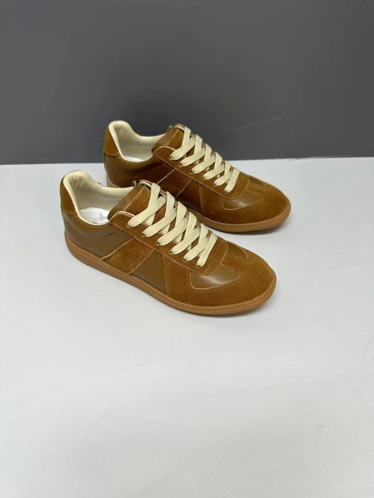 Maison Margiela Replica Sneakers Tan Suede Casual Shoes - 32