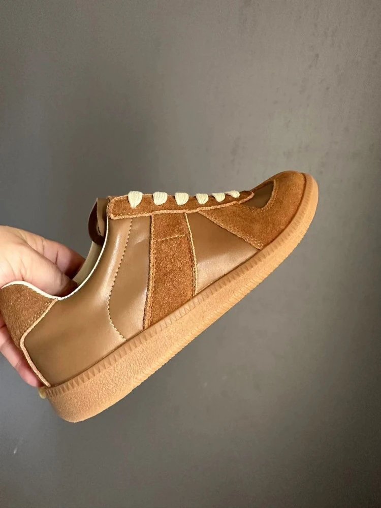 Maison Margiela Replica Sneakers Tan Suede Casual Shoes - 35