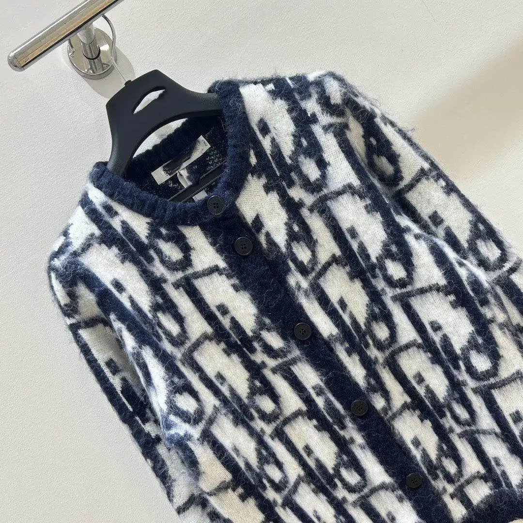 Dior Oblique Monogram Knit Cardigan Black and White - 4