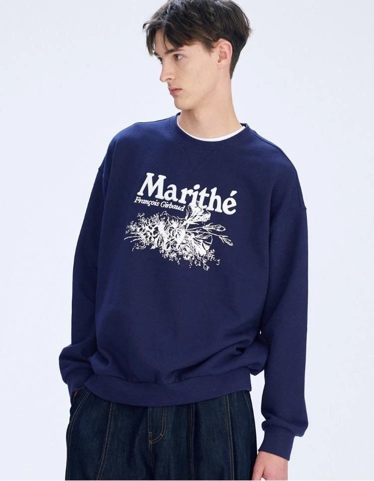 Marithé + François Girbaud Floral Print Navy Hoodie - 20