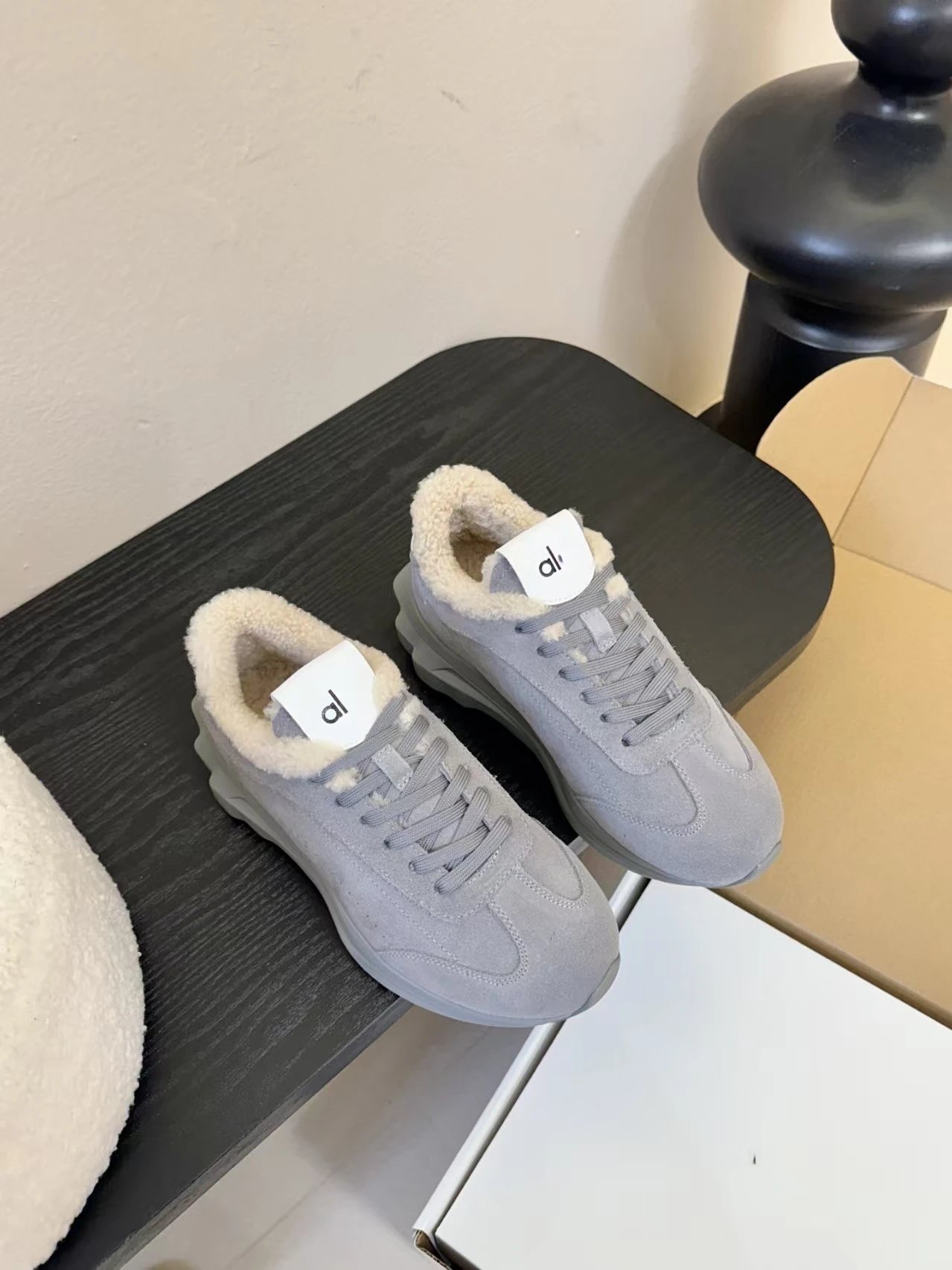 UGG Fluff Sneaker Brown Suede Shearling-Lined Sneakers - 5