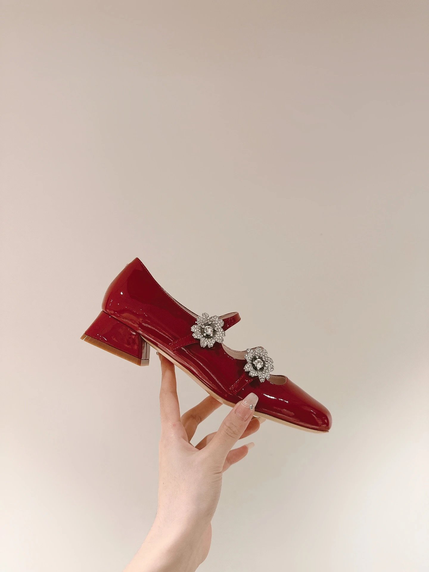 Chanel Mary Jane Heels Silver Glitter Crystal-Embellished Block Heels - 24