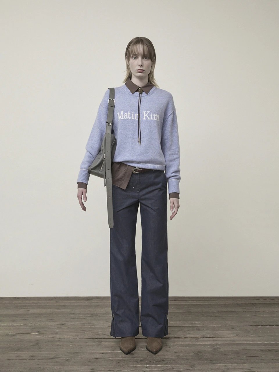 Matin Kim Logo Knit Sweater Off-White - 70