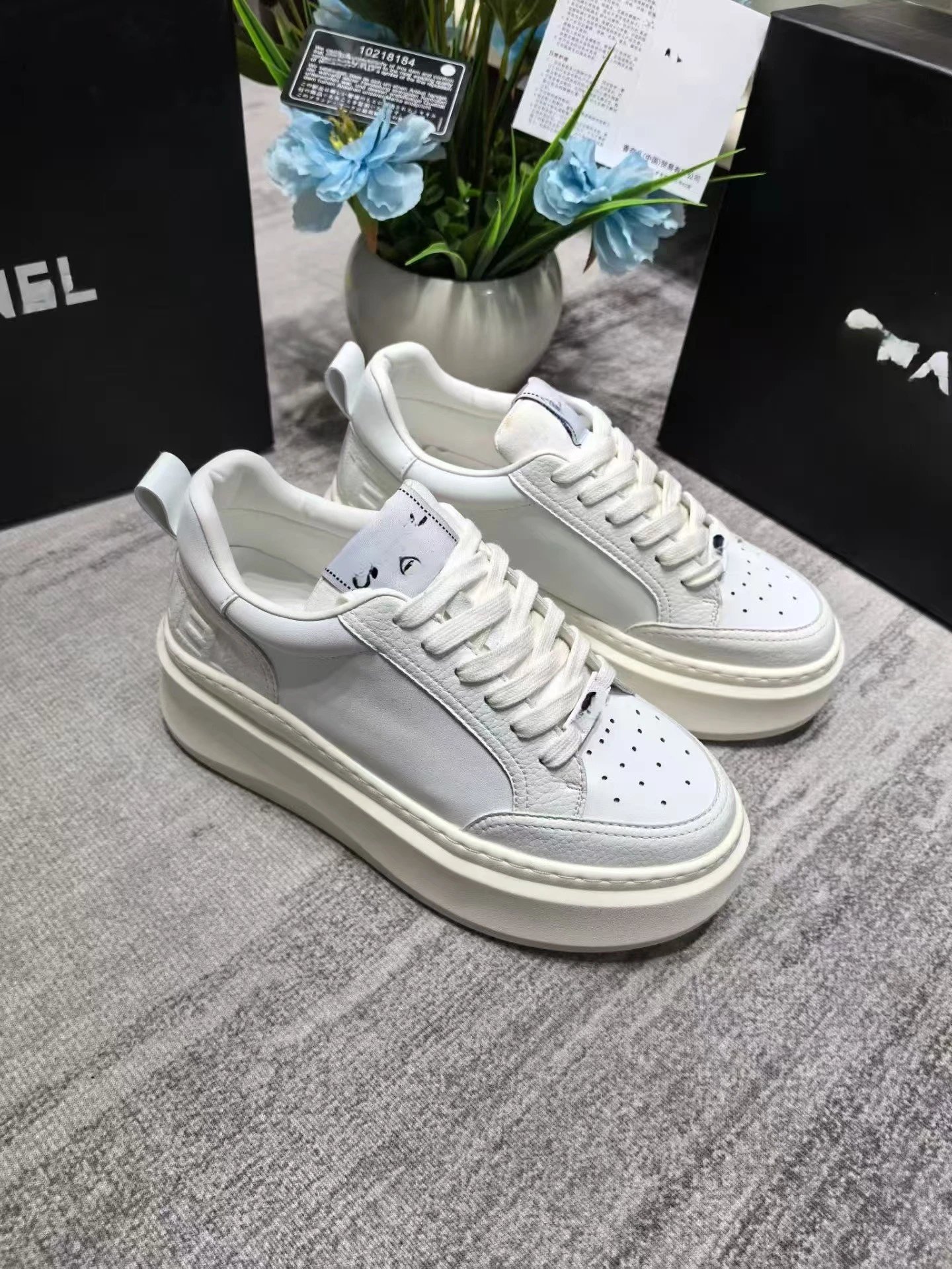 Chanel White Chunky Platform Sneakers - 8
