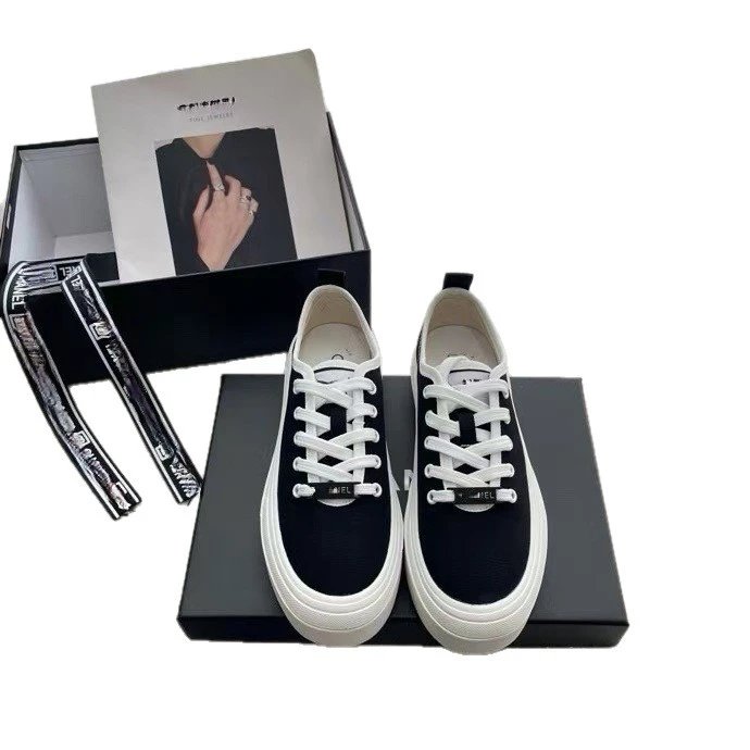 Chanel Sneakers Canvas lace-up platform image 5
