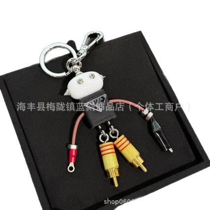 DIY Audio Cable Robot Keychain Multicolor Accessories