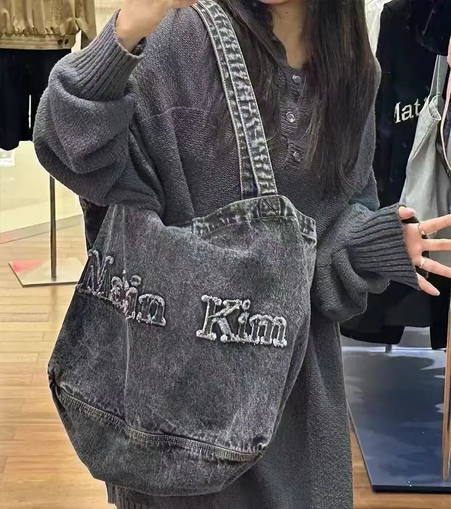 Matin Kim Denim Tote Bag Black - 17