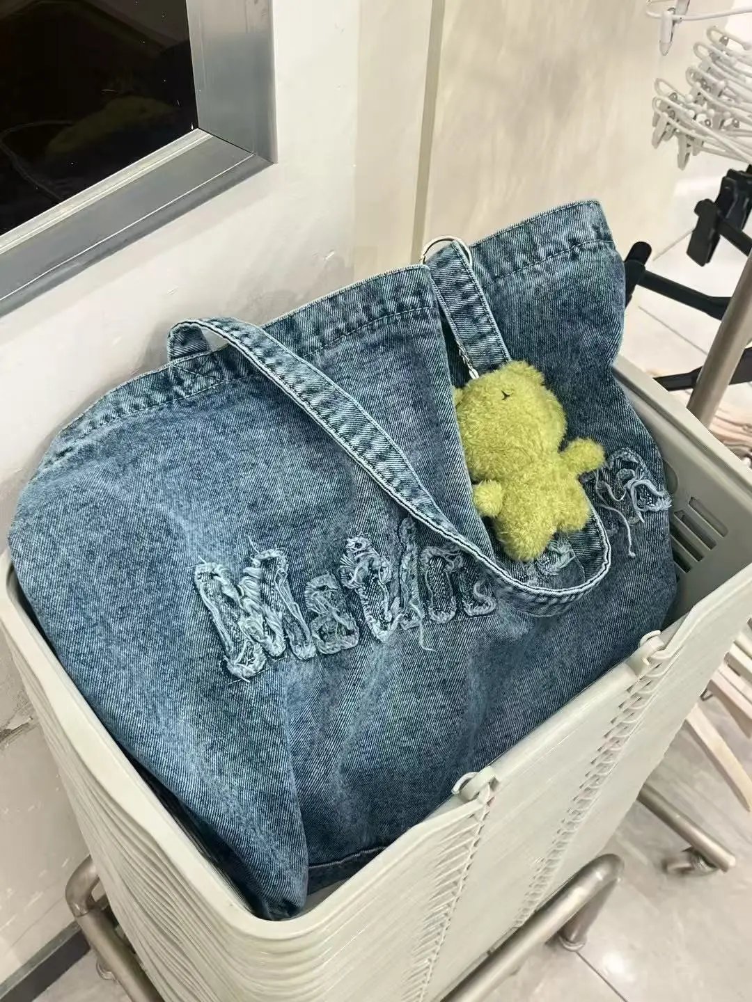 Matin Kim Denim Tote Bag Black - 19