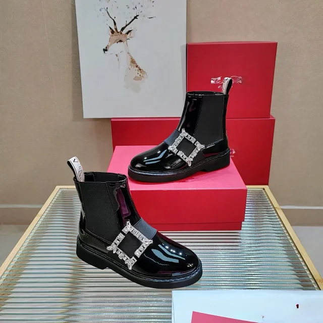 Unbranded Boots Patent Chelsea Ankle with Crystal Buckle product detail image 7