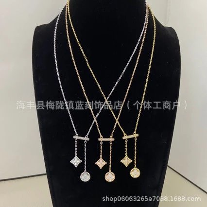 Design Double-Drop Pendant Necklace Silver - 2