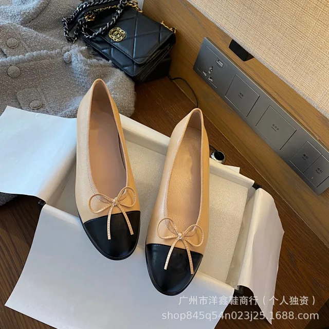 Unbranded Leather Shoes Cap-Toe Bow Ballet Flats product detail image 7
