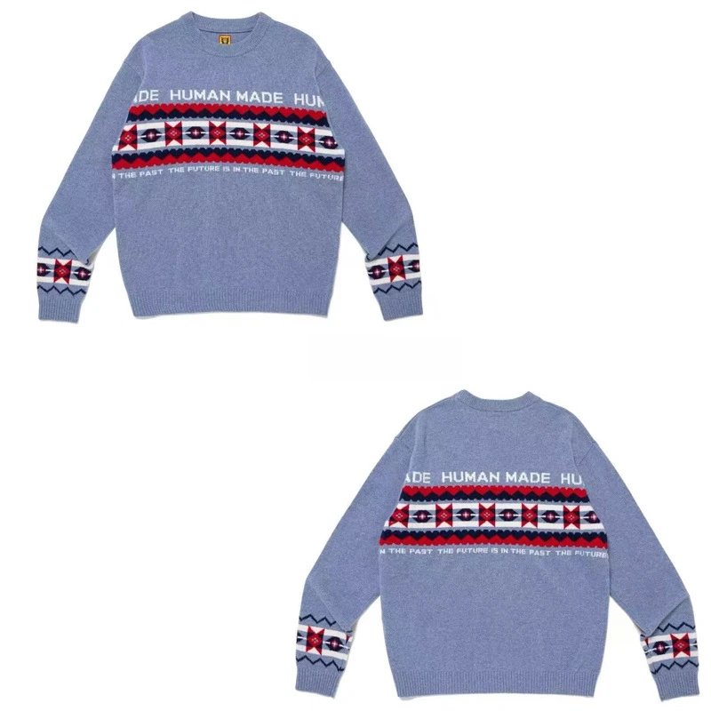 Human Made Fair Isle Knit Sweater Navy - 7