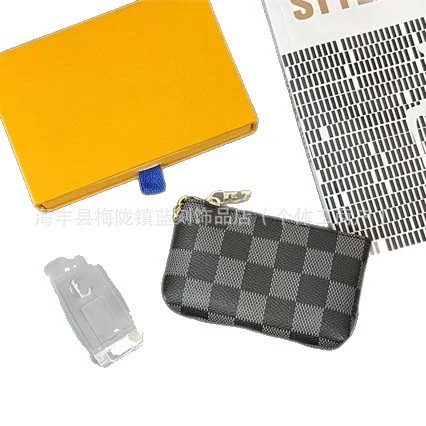 Unbranded Wallets & Card Holders Zippered key pouch with monogram and checkered prints product detail image 5