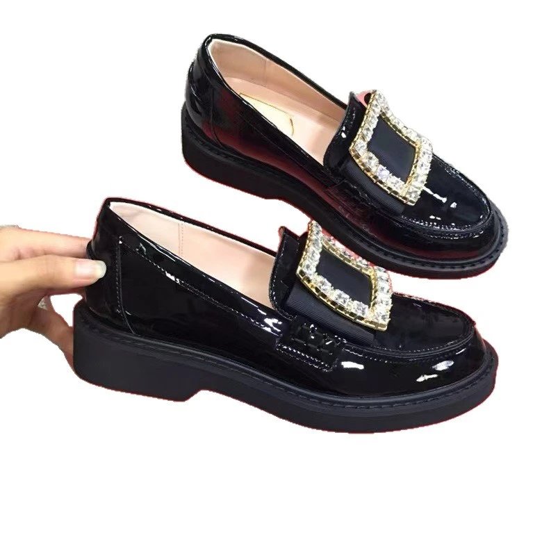 Roger Vivier Leather Shoes Patent Platform Loafers with Square Buckle image 5