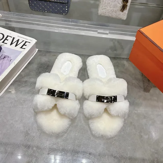 Unbranded Slippers Faux-Fur Buckle Slide product detail image 5