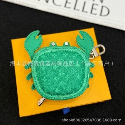 Unbranded Wallets & Card Holders Crab-Shaped Monogram Print Zipper Coin Purse Keychain product detail image 5