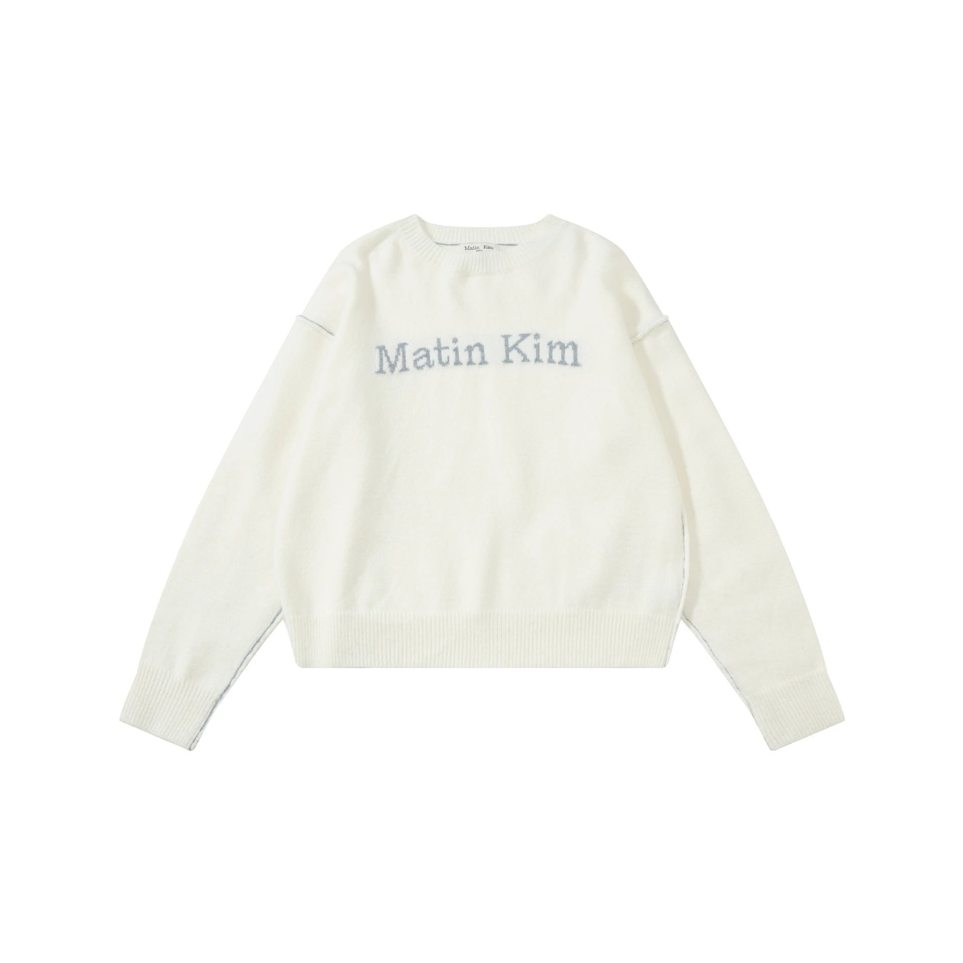 Matin Kim Embroidered Cropped Sweater Off-White - 8
