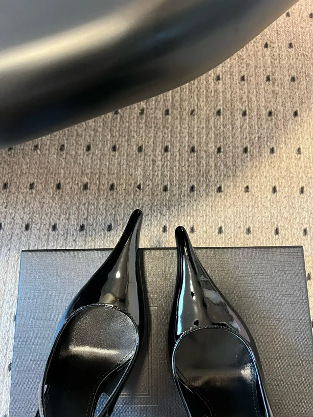 Unbranded High Heels Patent Leather Pointed-Toe Slingback Stiletto product detail image 11