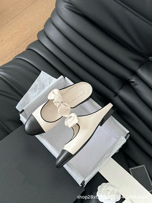 Unbranded Casual Shoes Bow Contrast-Toe Mary Jane and Mule product detail image 9