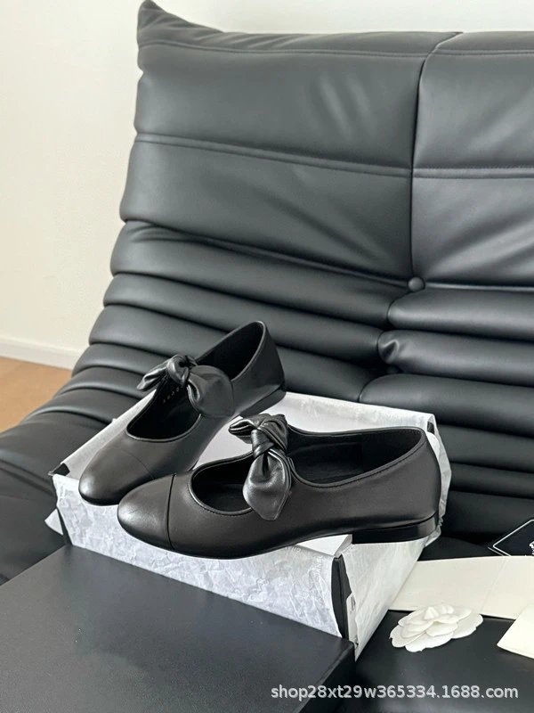 Chanel Mary Jane Block Heel Black Leather Shoes - 16