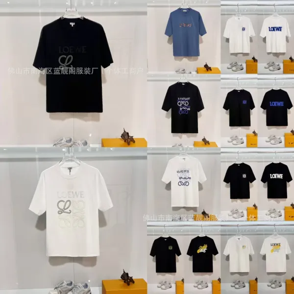 Loewe Anagram Logo T-Shirt Black with Blue Embroidery - 4