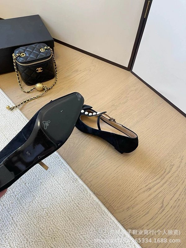 Chanel-inspired Pearl Bow Flat Beige Leather Mary Jane Shoes - 15