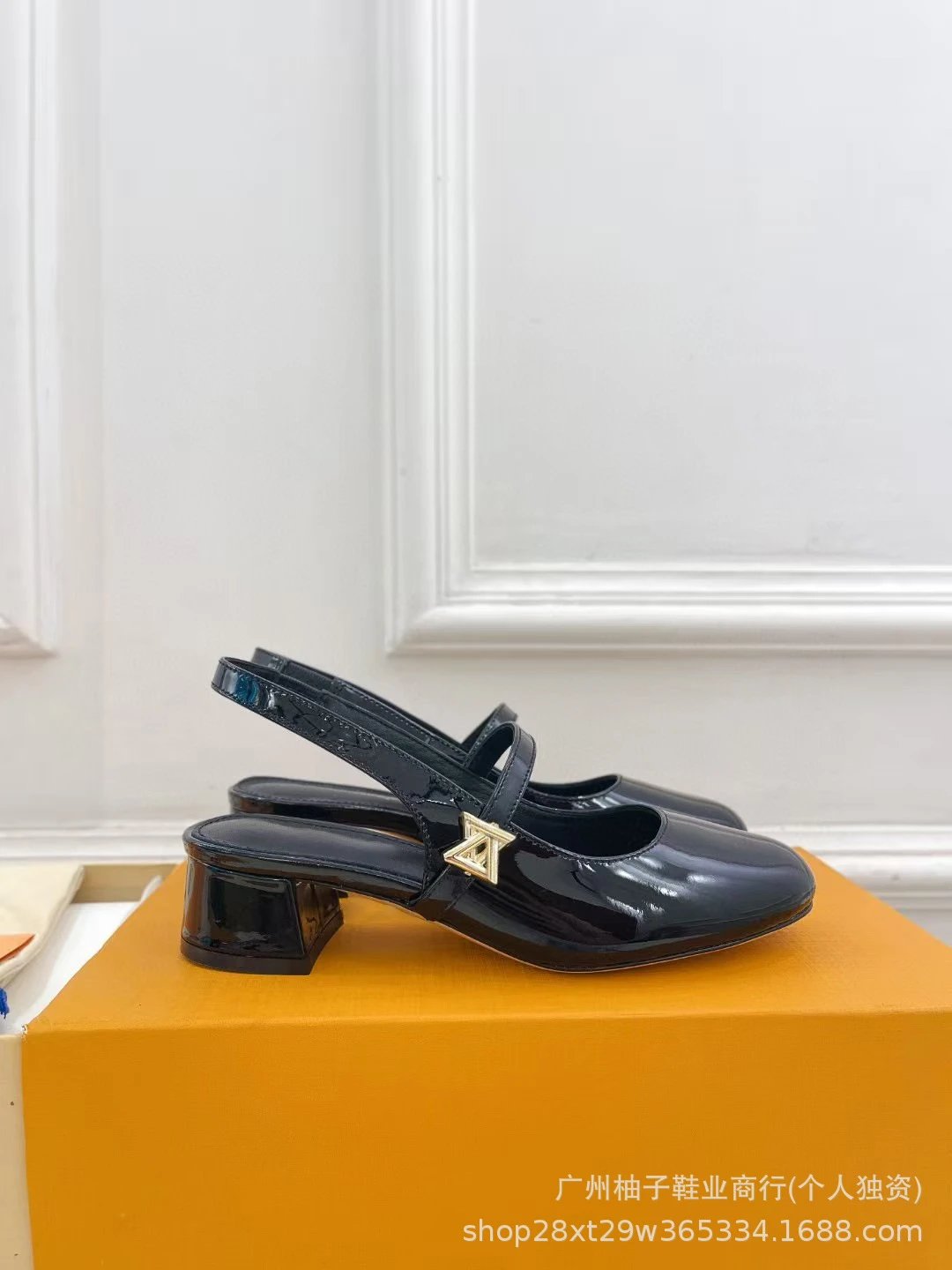 Louis Vuitton Mary Jane Slingbacks Light Blue Denim Block Heels - 3