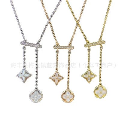 Unbranded Jewelry Star and Round Disc Drop Pendant Necklace image 5