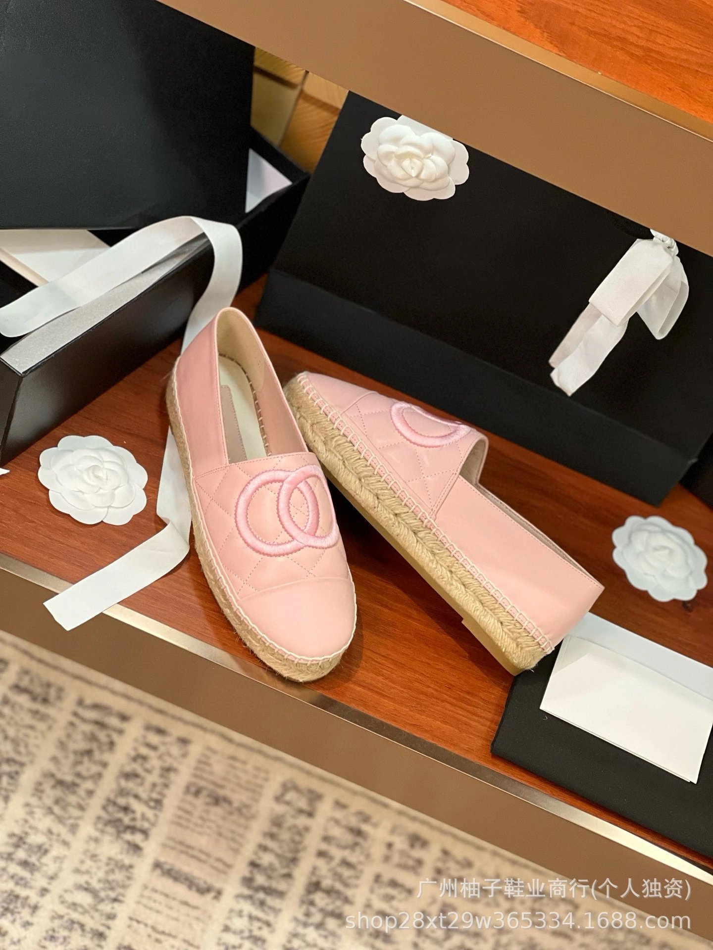 Chanel CC Logo Tweed Espadrille Loafers Gold Toe Women's Casual Shoes - 16