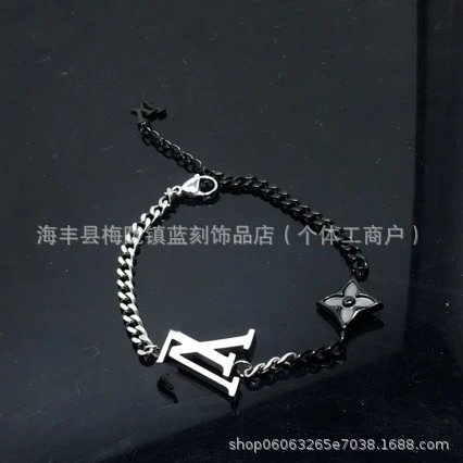 Design Turquoise Bead and Silver Letter 'A' Adjustable Bracelet - 4