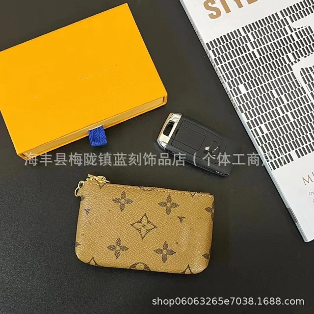 Unbranded Wallets & Card Holders Zippered key pouch with monogram and checkered prints product detail image 6