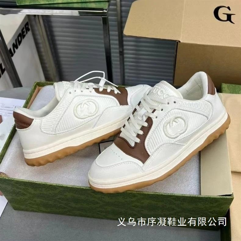 Gucci Rhyton Low White and Brown Leather Sneakers - 19