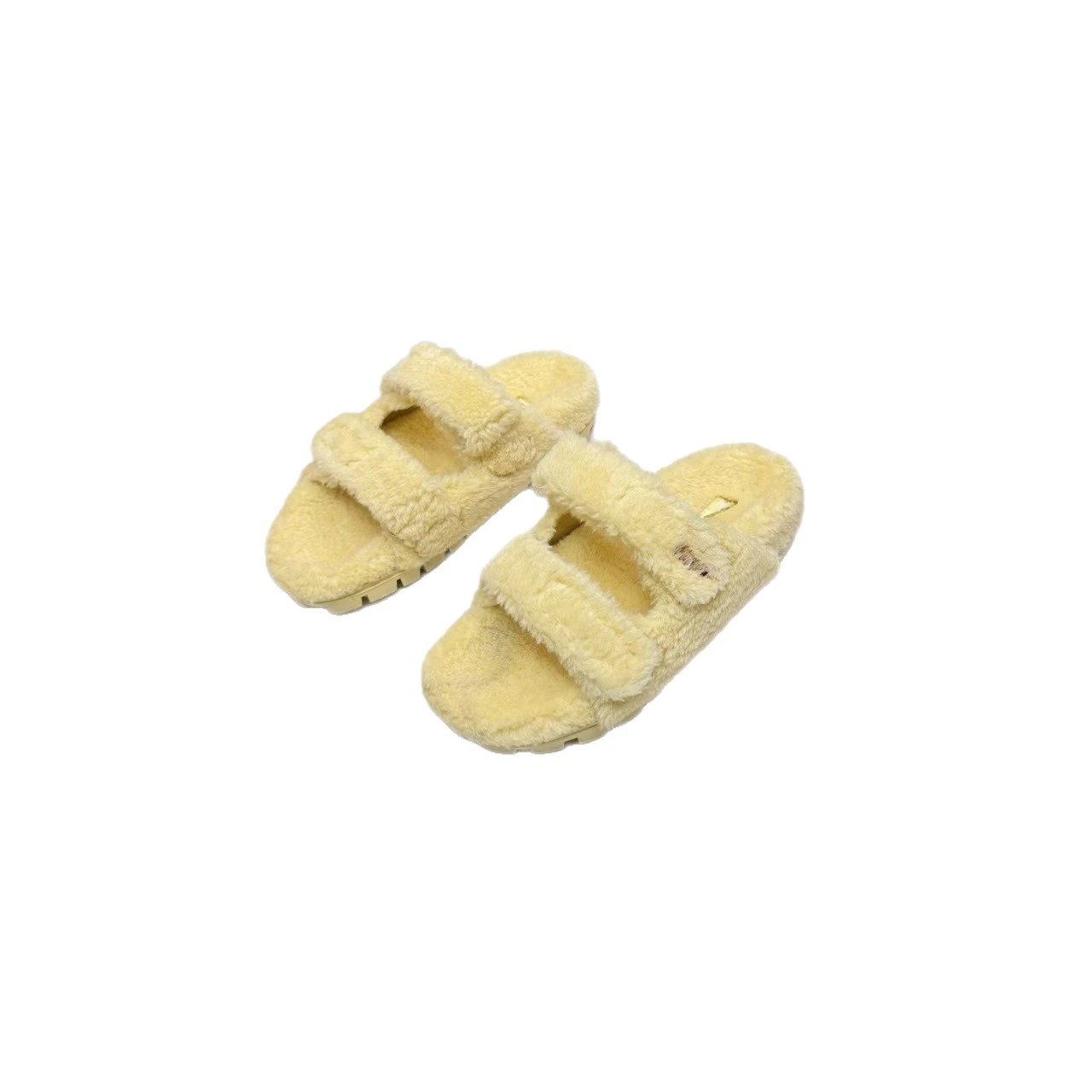 Miu Slippers Faux-Fur Double-Strap Slide image 5
