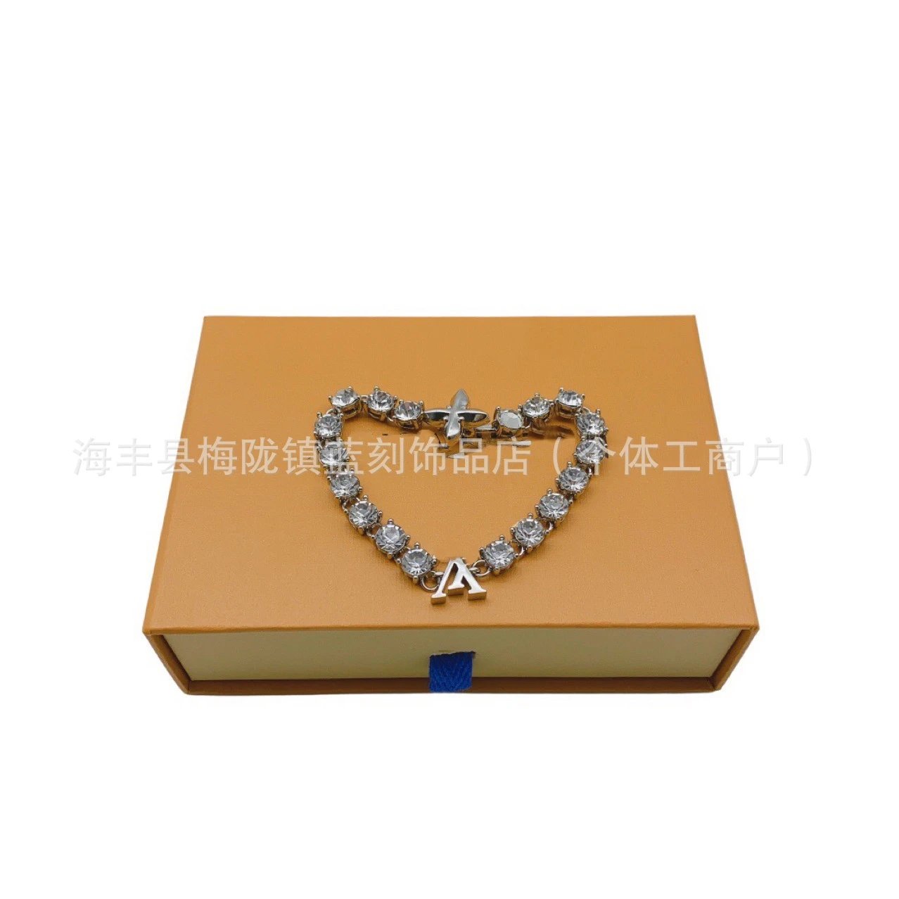 Crystal-Embellished Letter 'A' Bracelet Silver - 2