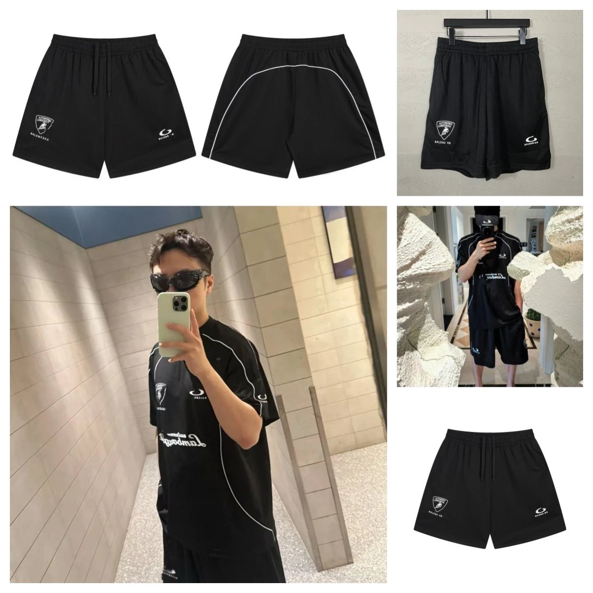 Balenciaga x Automobili Lamborghini Sport Shorts Black - 3