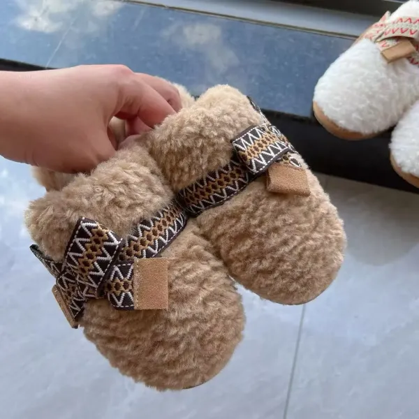 UGG Fluff Yeah Slide Beige Faux Shearling Slippers - 1