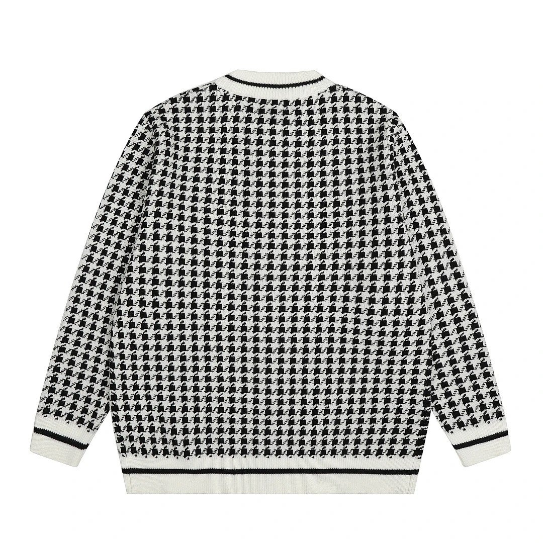 Polo Ralph Lauren Houndstooth Cardigan Black/White Knit Cardigan - 6