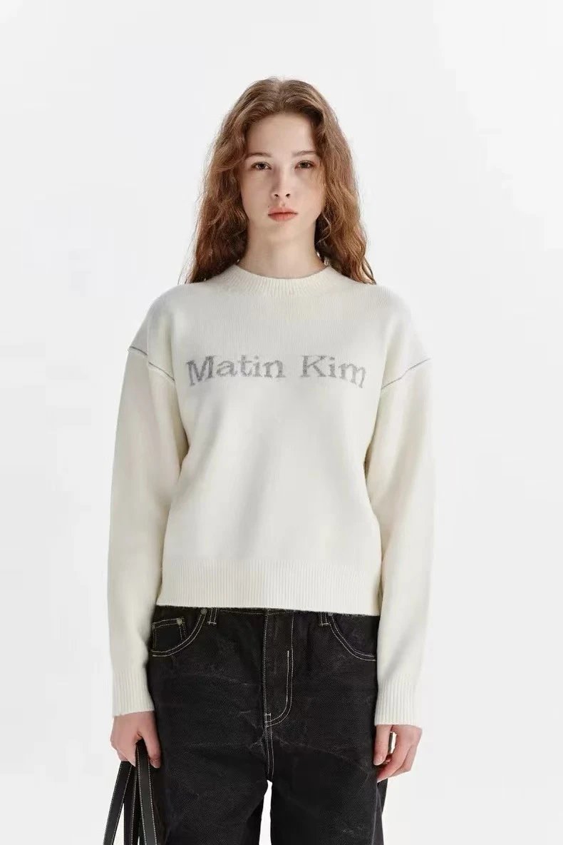 Matin Kim Embroidered Cropped Sweater Off-White - 67