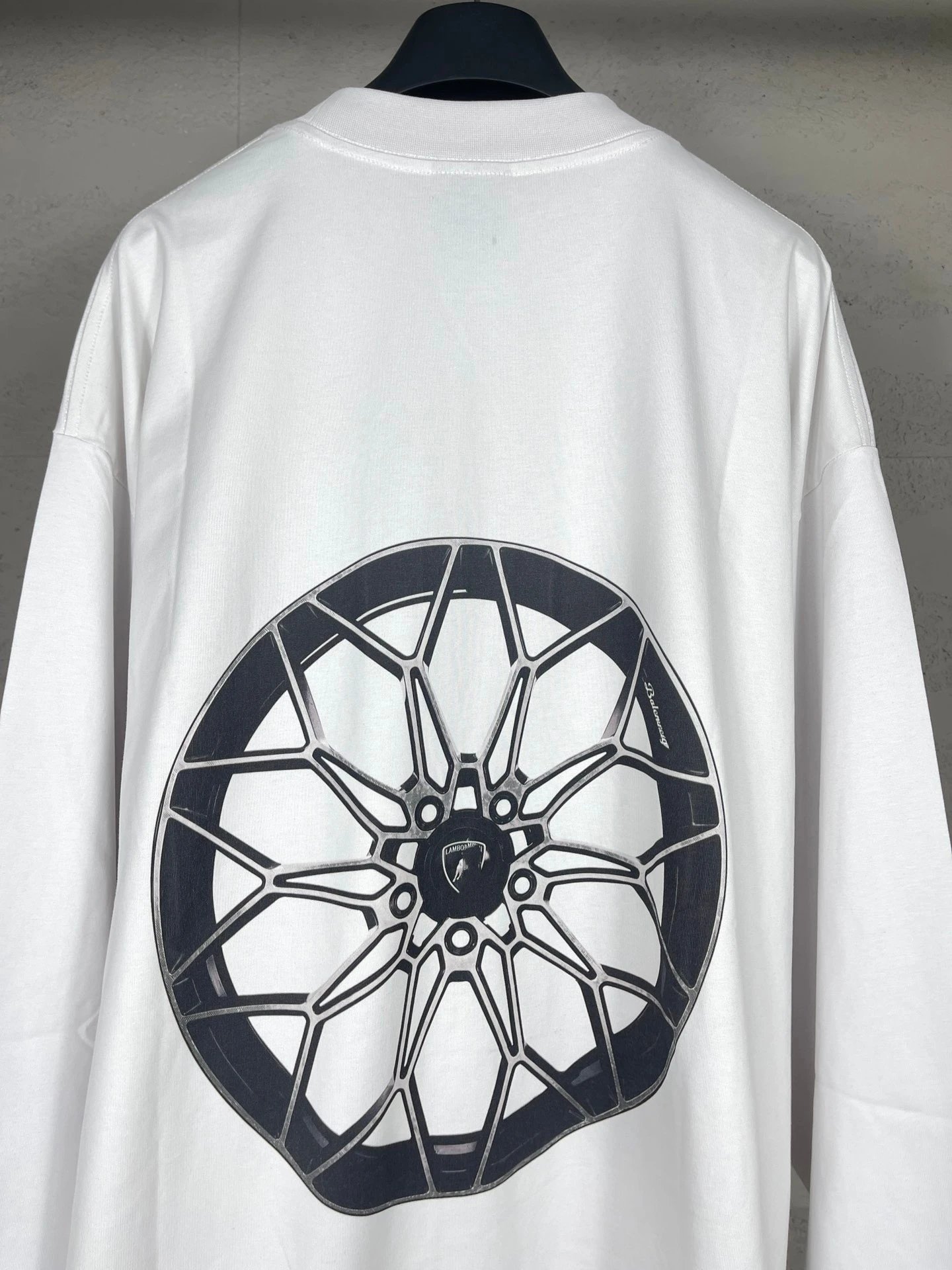 Balenciaga Wheel Print Long-Sleeve T-Shirt Black - 13