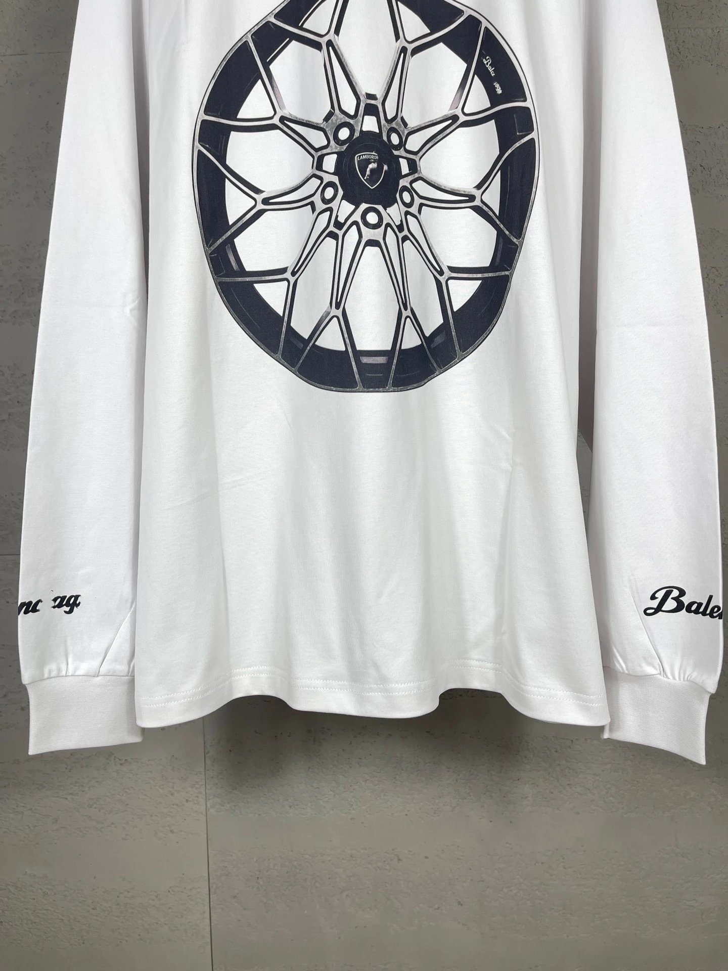 Balenciaga Wheel Print Long-Sleeve T-Shirt Black - 14