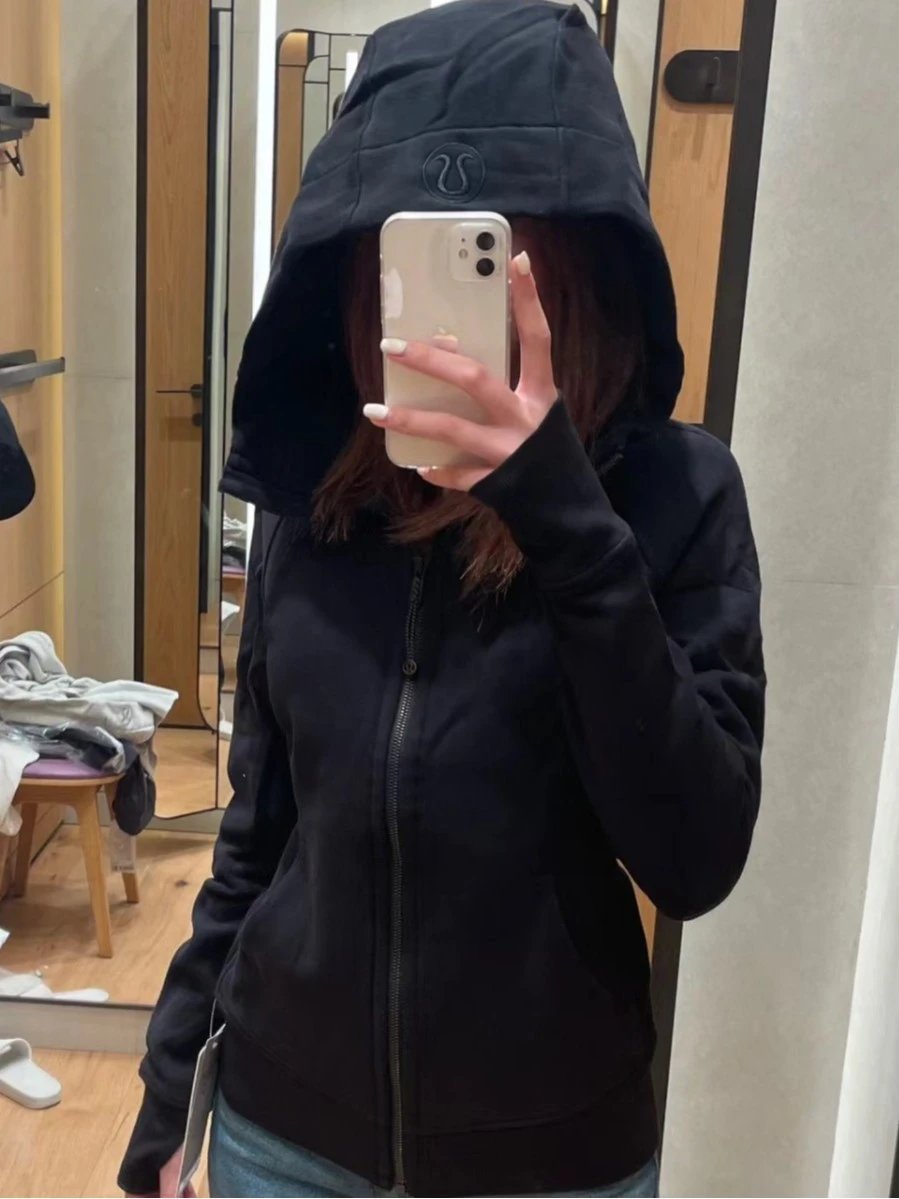Black Hoodie with Gold Zipper Front - 31